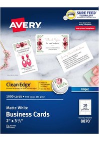 Resim Avery Yazdırılabilir Kartvizitler, Mürekkep Püskürtmeli Yazıcılar 