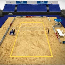 Resim ÖZBEK Plaj Voleybol Saha Çizgi Şerit Takım Sarı Beach Voleybol Saha Şeridi 8.00 mtx16.00 mt 