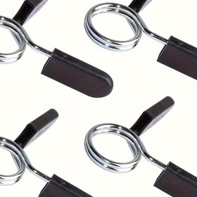 Resim Güvenli Tutuş, Paslanmaz Çelik Barbell & Dambıl Yaylı Yaka Kollukları Kauçuk Tutacaklarla - 2.79cm Standart Boyut, Spor Salonu Fitness Ekipmanları için Güvenli Ağırlık Kaldırma Kelepçeleri 