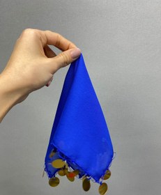 Resim Hobigram Gold Pul Işlemeli Lüx Halay Mendili 5 Adet Saks Mavi – Kına Eğlence Aksesuarı, Şık Tasarım – Kına E 