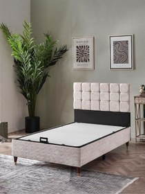 Resim Beehanem 120x200 Bengü Baza+başlık Yataksız Krem 120 X 200 