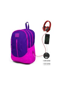 Resim Yaygan Coral High Sport Sırt Çantası USB + AUX Soketli - Mor 