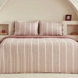 Resim Kleon Çift Kişilik Nevresim Takımı İpliği Boyalı Bordo 
