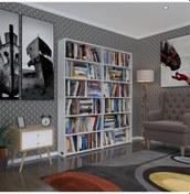 Resim Kenzlife Kitaplık Süper Ga 180 160 19 Byz 6 Katlı 2 Bölme Çift Bölme Opsiyonlu Ofis Mutfak Banyo Dolabı Arkalıksız Çok Renkli 