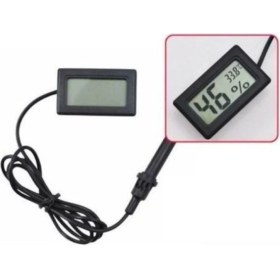 Resim Aek-Tech Dijital Problu Nem Ölçer Termometre (Siyah) 