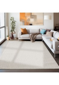 Resim Bukleli Krem Lup Halı Oturma Odası Salon Mutfak Balkon Antre Yolluk Halısı 