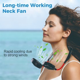 Resim 360° Dönebilen Taşınabilir Boyun Fanı, USB Şarj Edilebilir, Hafif Tasarım, Dış Mekan, Ofis, Seyahat & Spor İçin - Mükemmel Hediye Fikri, Taşınabilir Fan 