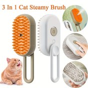 Resim Buharlı Kedi Fırçası, 3'ü 1 Arada Kedi Buharlı Fırçası, Kedi Fırçası Masaj Tarak, USB Şarjlı Pet Bakım Tarak - Gevşek Saçları Çıkarmak ve Masaj Yapmak İçin, Buharlı Köpek Fırçası, Tüm Kediler ve Köpekler İçin Uygun, Günlük Bakım İçin Uygun - Pet Severler İçin Mükemmel Hediye 