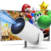 Resim Teknomie Taşınabilir Akıllı Projektör – Ultra Hd, Kablosuz Wi-Fi, Bluetooth, Ev Sineması Deneyimi, Telefon Uyumlu, Kumandalı Hoparlörlü Mini Projektör 