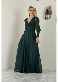 Resim Livanomi Yeşil Miranda Abiye Elbise-yeşil 