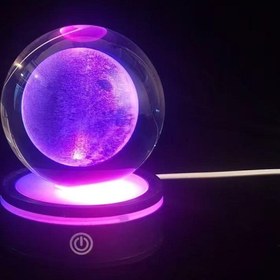 Resim USB'li Dolunay Tasarımlı Dönen Cam Küre 