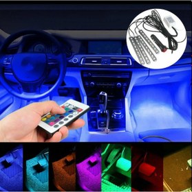 Resim Araç Içi Ayak Altı Led Müziğe Duyarlı Kumandalı 9 Led'Li 