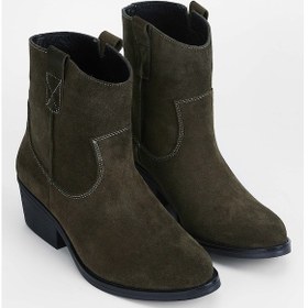 Resim Tamer Tanca Kadın Hakiki Deri Haki Süet Western Bot 231 2065 Bn Bot Sk23/24 Hakı Suet Haki 