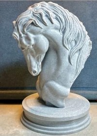 Resim hivhestın Asil At Başı Heykeli – 18 cm 3D Baskı Dekoratif Obje Beyaz 