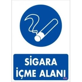 Resim Sigara Içme Alanı Uyarı Levhassı 25X35 Kod: 450 