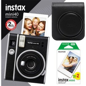 Resim Instax Mini 40 Fotoğraf Makinesi - Çanta - 20'li Film Siyah 