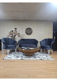 Resim İstiridye Takım Beyaz Boyalı Telli Ayak Çay Seti Koltuk Takımı Fü Çok Renkli 