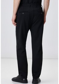 Resim Network Siyah Duble Paça Diyagonal Örme Jogger Pantolon 
