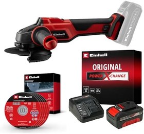 Resim Einhell AXXIO 18/125 Akülü Taşlama Seti (4,0 Ah Akü ve Şarj Cihazı, Kesici Disk Dahildir) 