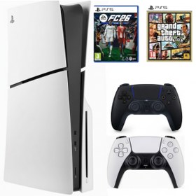 Resim Sony Playstation 5 slim cd cfı-2116 EN YENİ versiyon +2.DUALSENSE SİYAH FC26 + GTA5 (İTHALATÇI GAARNTİLİ) 