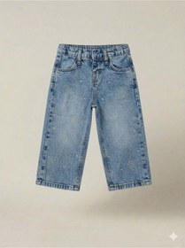 Resim Escabel Kız Bebek Taşlı Denim Pantolon 1-5 Yaş Mavi 
