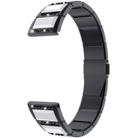 Resim Samsung Galaxy Uyumlu Watch Active2 44mm / Watch Active2 40mm / Watch Active Paslanmaz Çelik Elmas Kaplı Saat Kordonu 