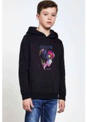 Resim Doors Jım Morrıson Metal Baskılı Unisex Çocuk Kapüşonlu Sweat Siyah 