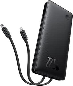 Resim Baseus Airpow Lite Power Bank 10000mAh 22.5W Dual-Cable Cosmic Black 