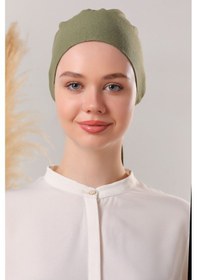 Resim Melodi Scarf Dikişli Bone Haki Haki 