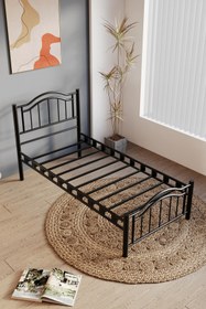 Resim ARGİMO Belinay Ferforje Metal Tek Kişilik Karyola Beyaz 