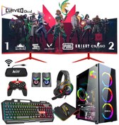 Resim Zeiron Rx44 Plus i5 3470 16GB Ram 512GB SSD GT730 23.6" Dual Curved Monitörlü Hazır Sistem Oyun Bilgisayarı 