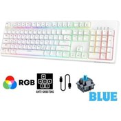 Resim Miaxtreme Sarftech Beyaz Rgb Mavi Switch Q Gaming Tam Mekanik Kablolu Oyuncu Klavyesi K50 Bkb4 