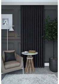 Resim Evdepo Home Antrasit Düz Renk Fon Perde Tek Kanat Antrasit 