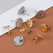 Resim 10 adet Paslanmaz Çelik Kabartma Çivi Küpe Takı Yapımı DIY için Kulak Çivisi Fişleri ile 