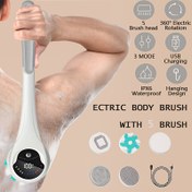 Resim Duş için 5 Değiştirilebilir Başlıklı 5'li Elektrikli Vücut Fırçası - USB Şarj Edilebilir, 360° Dönen, IPX6 Su Geçirmez Banyo Fırçası, Derin Temizlik, Peeling ve Masaj için, Lityum Pil Güçlü, Vücut Fırçası 