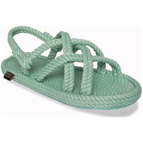 Resim Nomadic Republic Bodrum Kauçuk Tabanlı Kadın Halat Sandalet - Mint Yeşili Yeşil 