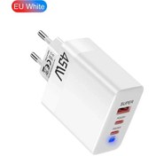 Resim 45w 3 Port Usb Pd Şarj Hızlı Şarj Qc3.0 Ab/abd/ingiltere Tak Duvar Şarj Eu Plug White 1 Adet 
