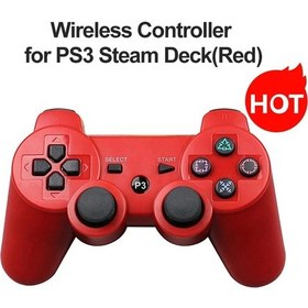 Resim Kırmızı-ps3 Denetleyici Joystick Gamepad Kablosuz Bluetooth Joypad Sony Playstation 3 Için Süper Ince Pc Oyun Konsolu Kontrol 6 Eksen 