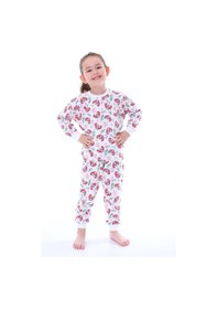 Resim %100 Pamuk Paw Patrol Desenli Uzun Kollu Kız Çocuk Pijama Takımı 3,4,5,6,7,8 Yaş Pembe - Beyaz 