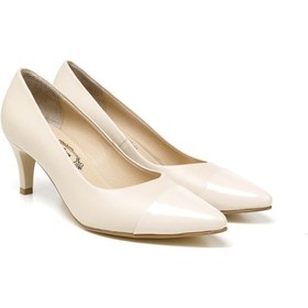 Resim Topuklu/ Stiletto Kadın Rc-4007 Deriden Krem Krem 