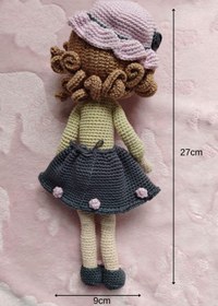 Resim CanansCraft Amigurumi Örgü Şapkalı Kız Oyuncak Bebek Çocuk Oyuncağı 