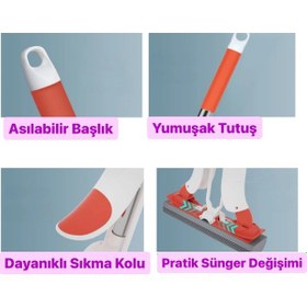 Resim Toshi Tt1188 Kelebek Sıkma Mekanizmalı Sünger Paspas Mop 