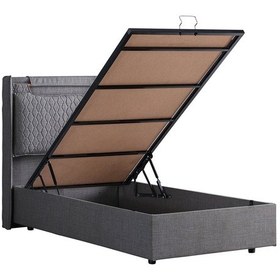 Resim Setaymobilya Baza, Zagreb Tek Kişilik Baza + Başlık + Comfort Yatak, Gri 