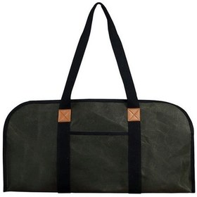 Resim Yakacak Odun Kütük Taşıyıcı Tuval Torbası Taşıyıcı Kapalı Şömine Yakacak Odun Kılıfları Renk: Koyu Yeşil 