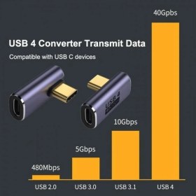 Resim Storemax Typec Çevirici Usb4 40 Gbps 90 Derece Typec Çevirici Dik Typec Çevirici 