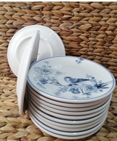 Resim Güral Porselen Kuş Model 19 Cm 12 Adet Pasta Tabak 