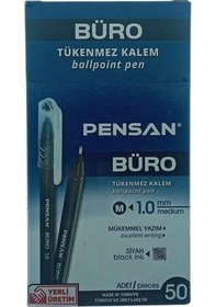 Resim Pensan 2270 Büro 1 Mm Siyah Tükenmez Kalem 50'li Kutu Çok Renkli 