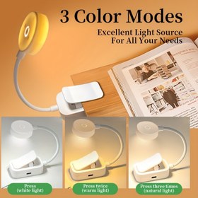 Resim USB Şarj Edilebilir Okuma Lambası, Yatak Başucu Masası İçin Ayarlanabilir Gece Işığı, 360° Esnek Kitap Aydınlatıcısı ile Kademeli Parlaklık Fonksiyonlu – Akşam Okuyuşları ve Dersler için Ideal, Mini Taşınabilir LED Okuma Lampası, Yatak Başı Aydınlatma,Çalışma Lambası,Taşınabilir Işık,Modern Gece Lambası,Dayanıklı İnşaat,Enerji tasarruflu ışık,Ayarlanabilir Parlaklık,Yatak Odası Dekoru,Kitap Severler 