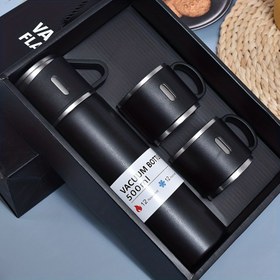 Resim Vacuum Flask Set, İş Termal Kupa 500ml/16.9oz, Buzdolabı Paslanmaz Çelik Vakumlu Yalıtımlı Şişe Kupası Kahve Sıcak İçecek ve Soğuk İçecek İçin, Su Şişesi, Okul Malzemeleri Için Geri Dönüş 