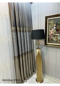 Resim Nivemeshome Kehribar Ft614162 Toprak V-2503 Pano Fon Perde 1/3 Sık Pileli Perde Apm Toprak 